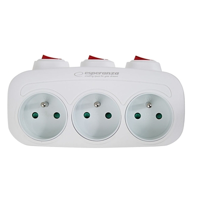 Product Ταφ Esperanza ELK307W Electrical Splitter 3 sockets Switch White base image