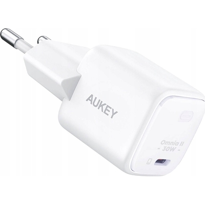 Product Φορτιστής Πρίζας Aukey MAINS Charger GAN USB-C, PD 30W, WHITE base image