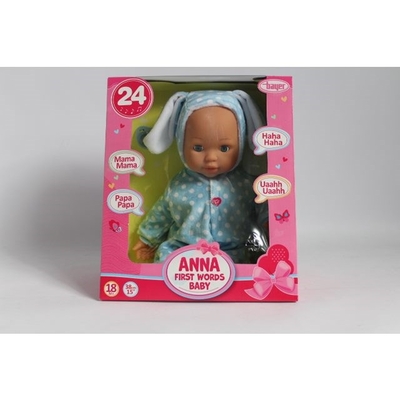 Product Κούκλα PROMO Bayer Baby Doll Anna First Words Clothes Rabbit 38cm 93822AD base image