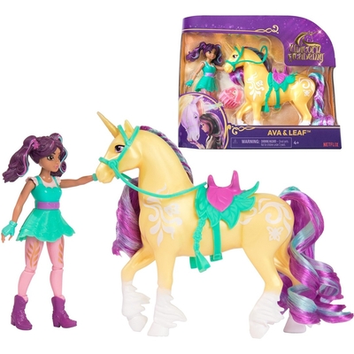 Product Κούκλα Unicorn Academy, Ava & Leaf with 2 Accessories & Hair Tool, & Unicorn base image