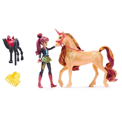 Product Κούκλα Unicorn Academy, Valentina & Cinder with 2 Accessories & Hair Tool, & Unicorn base image