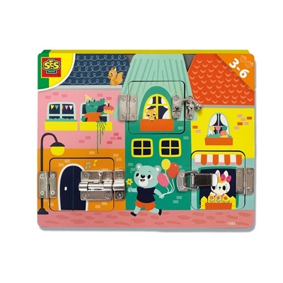 Product Εκπαιδευτικό Παιχνίδι SES Creative I learn - Latches board - wooden latches Age 3+ base image