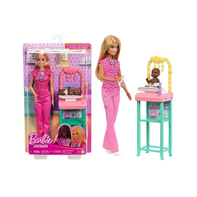 Product Κούκλα Barbie Baby Doctor Doll with Blonde Fashion Doll, 1 Baby Doll, Furniture base image