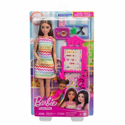Product Κούκλα Barbie Teacher Doll with Brunette Fashion Doll, 1 Toddler Doll, & Teaching base image