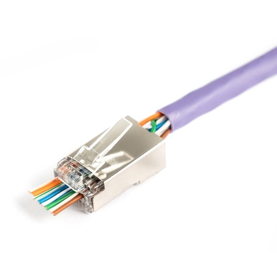 Product Βύσματα Δικτύου Digitus RJ45 (8P8C) loop-through cat.5e, shielded, AWG 26-24, 100 pcs. base image
