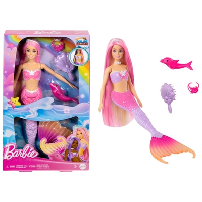 Product Κούκλα Barbie A Touch of Magic Malibu Mermaid Doll with Color Change Pet Dolphi base image