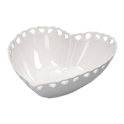 Product Τουρτιέρα La Porcellana Embellished bowl Valentino heart - White, 20 cm base image