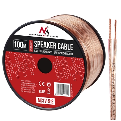 Product Καλώδιο Ηχείων Maclean MCTV-512 Audio 100 m Copper base image