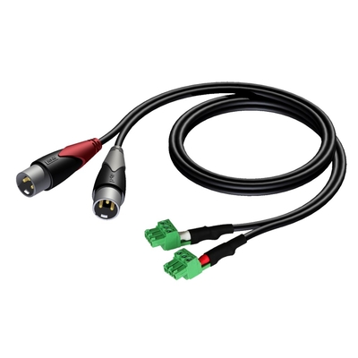 Product Καλώδιο Ήχου Audac CLA834 Audio 1.5 m 2 x XLR (3-pin) 2 x Terminal Black, Green, Grey base image