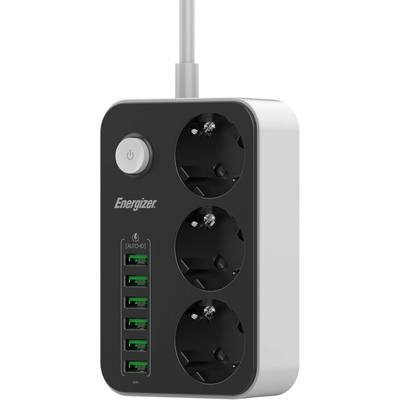 Product Πολύπριζο με USB Energizer EPB2500W00EU 2 m 4 AC outlet(s) Indoor White base image