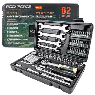 Product Σετ Εργαλείων Rockforce wrench SET 1/4" 62pcs. base image
