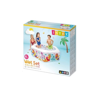 Product Πισίνα PROMO Coral Reef with Inflatable Floor, Hexagonal in Box 191x178x61cm 56493NP Intex base image