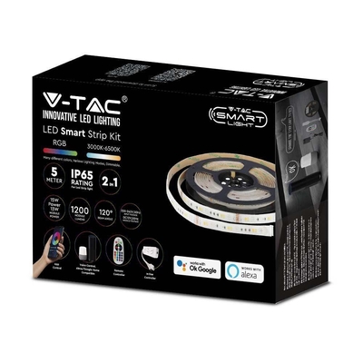 Product Ταινία LED V-TAC SMART WiFi RGB+CCT IP65 ALEXA Google HOME VT-5050 90-EU base image
