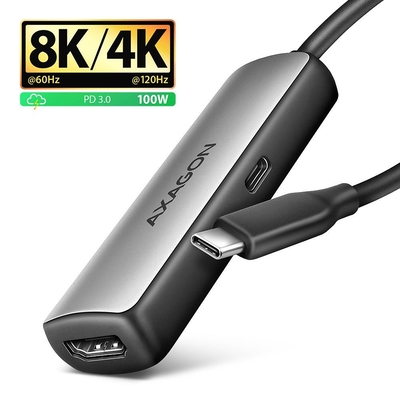 Product Αντάπτορας USB Axagon RVC-HI8KPD, USB-C -> HDMI 2.1 8K/60Hz, 4K/144Hz base image