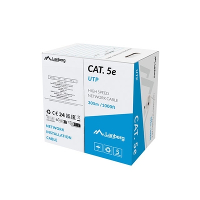 Product Καλώδιο Δικτύου Lanberg LCU5-15CC-0305-S Grey 305 m Cat.5/Cat.5e U/UTP (UTP) base image