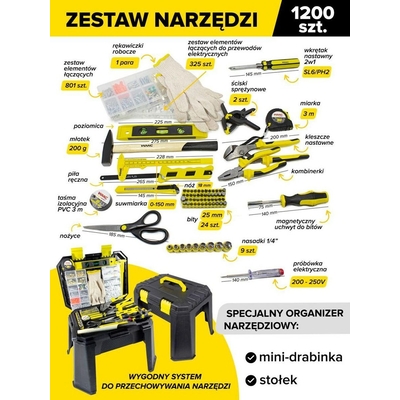Product Σετ Εργαλείων UNIVERSAL SET 1200pcs. 1/4" 6-ANGLE. /WMC base image