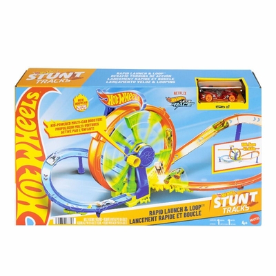 Product Πίστα Hot Wheels Rapid Launch & Loop with 1:64 Scale Die-Cast Toy Car, Crash & Track Set base image
