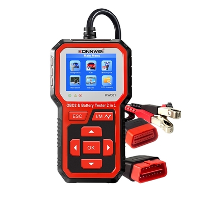 Product Battery Tester Diagnostic Meter, OBD2 Scanner, Konnwei KW681 base image