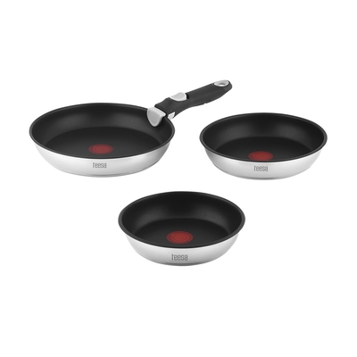 Product Σετ Τηγάνια Teesa with detachable handle 22cm , 24cm 28cm Frying PanS SINGLE HAND base image