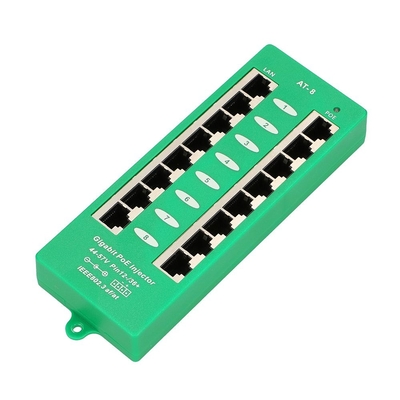 Product PoE Injector Extralink Gigabit 8 port Active, 8 ports Gigabit 802.3at/af, Mode A base image