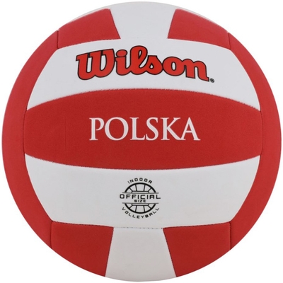 Product Μπάλα Βόλεϊ Wilson Super Soft Play VB Poland official White and red size 5 WTH90118XBPO base image