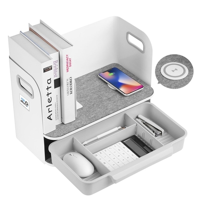 Product Οργανωτής Γραφείου ergo office with drawer and Wireless Charger white, max. 10kg, ER-441 base image