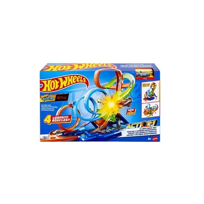 Product Πίστα Hot Wheels Action 4-Loop Crash Out Track Set with Motorized Booster & 1:64 Scale base image