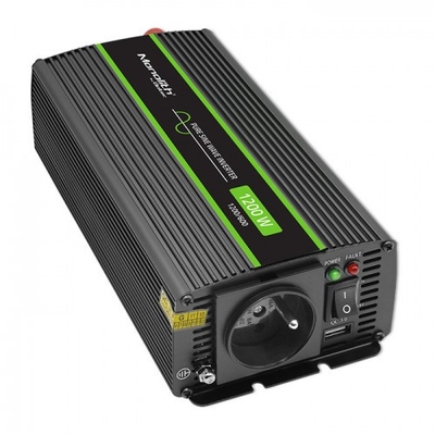 Product Inverter Qoltec Monolith power adapter/inverter Auto 1200W Black base image