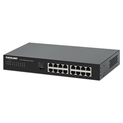 Product Network Switch Intellinet 16-Port Gigabit 16 x 10/100/1000 Mbps RJ45 Ports, Green / IEEE 802.3az base image
