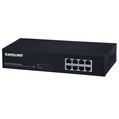 Product Network Switch Intellinet 8-Port Fast PoE+, 8 x PoE ports, IEEE 802.3at/af (PoE+/PoE), Endspan, Box base image