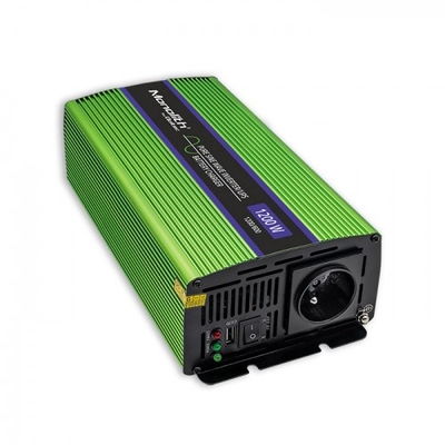 Product Inverter Qoltec Monolith power adapter/inverter Auto 1200W Green base image