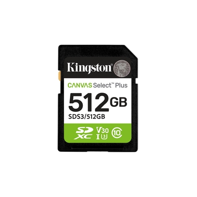 Product Κάρτα Μνήμης Kingston Technology 512GB SDXC Canvas Select Plus Gen3 base image