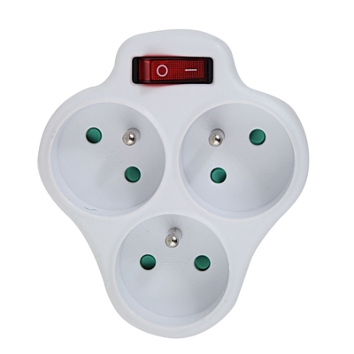 Product Ταφ Esperanza ELK304W Electrical Splitter 3 sockets switch White base image