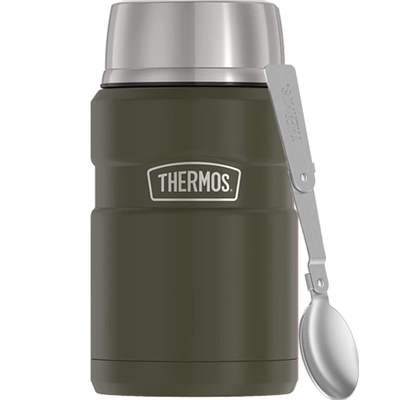 Product Θερμός 710 ml food with folding spoon and cup - army Green base image