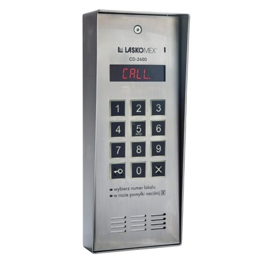 Product Θυροτηλεφώνο Laskomex CD-2600R audio with stainless steel RFID key reader base image