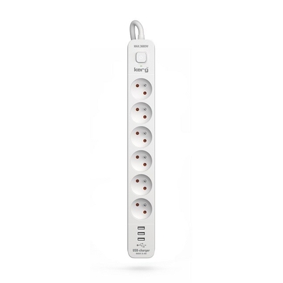 Product Πολύπριζο Kerg with circuit breaker-6 sockets 3USB 16A 1.5m base image