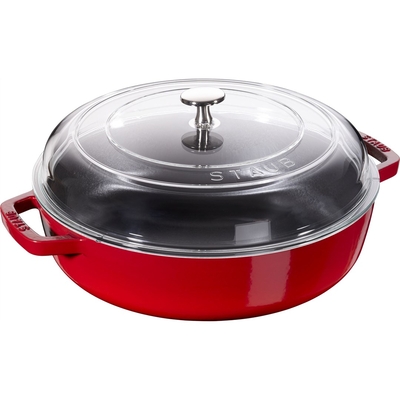 Product Τηγάνι Staub cast iron with two handles and lid - 24 cm, Red base image