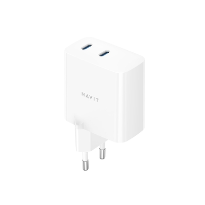 Product Φορτιστής Πρίζας Havit UC45 EU - GaN 45W dual-port travel Charger, Black base image