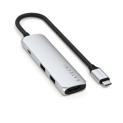 Product USB Hub Satechi 4-in-1 USB-C Slim Adapter 4K - Silver base image