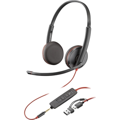 Product Multimedia Ακουστικά Poly Blackwire 3225 Stereo USB-C +3.5mm Plug +USB-C/A base image