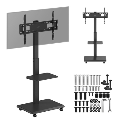 Product Βάση Τηλεόρασης Stand / cart for Ergo-Office, 600x400, power strip, Black, ER-304 B base image