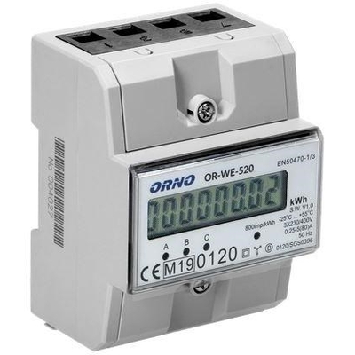 Product Αναλυτής Ενέργειας Orno 3-phase 80A, MID, 3 modules, DIN TH-35mm base image