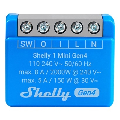 Product Smart Ενδιάμεσος Διακόπτης Shelly 1 Mini Gen4 Smart switch 1P Blue base image