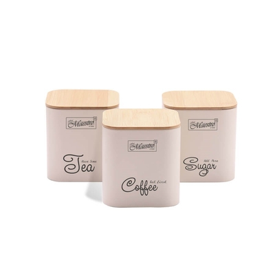 Product Βάζα Αποθήκευσης Maestro set OF METAL CONTAINERS 3 PCS MR-1775-3S-IVORY base image