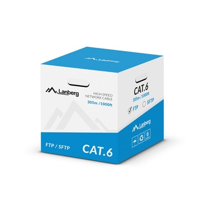 Product Καλώδιο Δικτύου Lanberg LCS6-11CU-0305-S Grey 305m Cat6 SF/UTP (S-FTP) base image