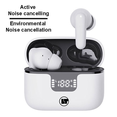 Product Bluetooth Handsfree Lamtech BT5.3 ANC & 4MIC ENC with LED Charging CASE White base image