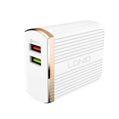 Product Φορτιστής Πρίζας Ldnio A2502q Qc3. 0 2 Ports + 1m Lightning Cable, 18w base image