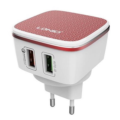 Product Φορτιστής Πρίζας Ldnio A2405q Qc3. 0 2 Ports + 1m Lightning Cable, 18w base image