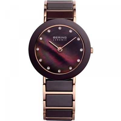 Product Γυναικείο Ρολόι Bering 11435-765 (38mm) Κεραμικό Μπρασελέ Καφέ base image