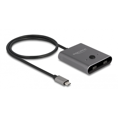 Product KVM Switch Delock USB-C 11500, 2 σε 1, bidirectional, 8K, 10Gbps, γκρι base image